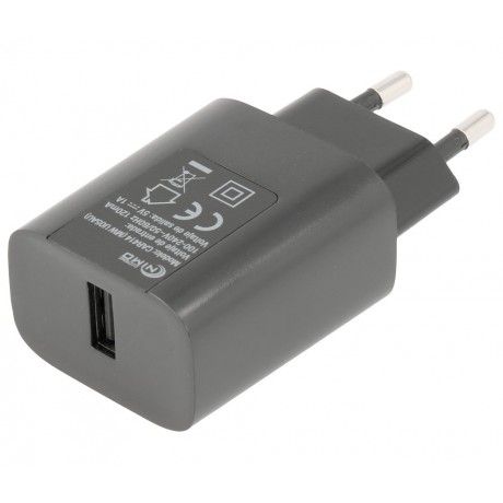 Cargador USB-A de red para Telefonía y dispositivos móviles 5.0V/1A - CAR414