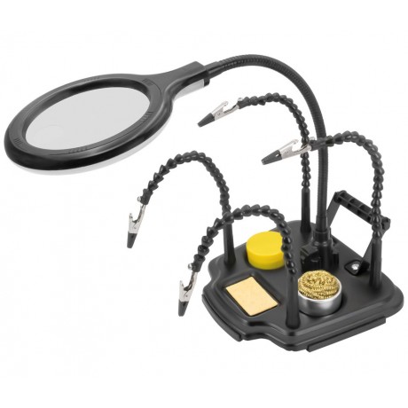 Soporte para soldadura con lupa con luz y 4 brazos - SN-396N