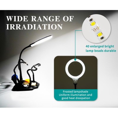Soporte para soldadura con lupa con luz y 4 brazos - SN-396N