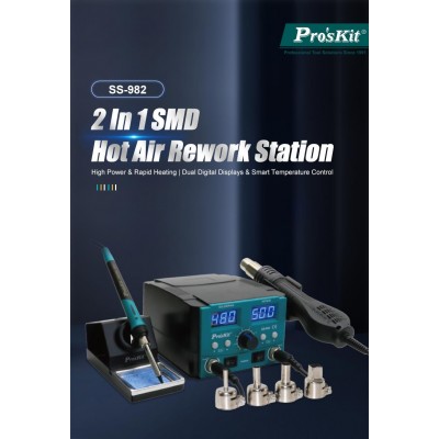 SS-982B Estación repair de soldadura y aire caliente para SMD de Proskit