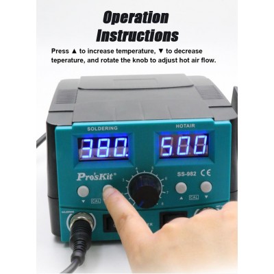 SS-982B Estación repair de soldadura y aire caliente para SMD de Proskit