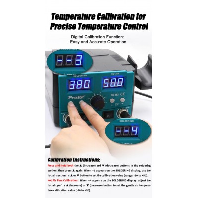 SS-982B Estación repair de soldadura y aire caliente para SMD de Proskit