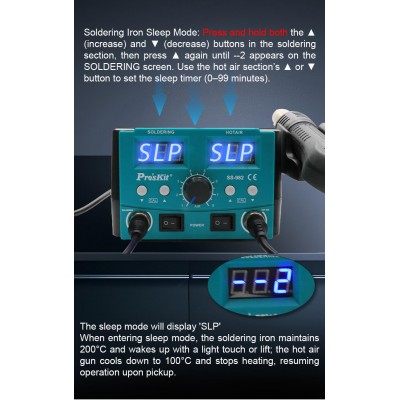 SS-982B Estación repair de soldadura y aire caliente para SMD de Proskit