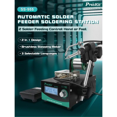 SS-955B Estación de soldadura digital 60W con aporte de estaño de Proskit