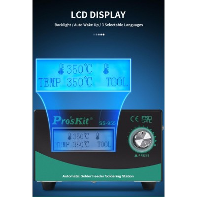 SS-955B Estación de soldadura digital 60W con aporte de estaño de Proskit