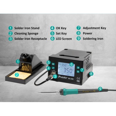 SS-208B Estación de soldadura digital 75W de Proskit
