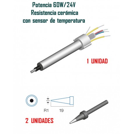 Juego de Puntas y Resistencia para Soldador HRV7518 - HRV7518JP