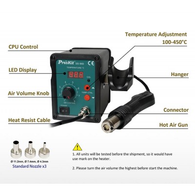 SS-969B Estación de aire caliente para SMD de Proskit