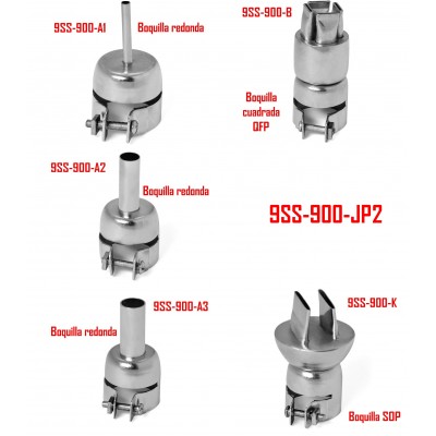 Juego de Boquillas para Estación de soldadura y aire caliente para SMD profesional de Proskit - 9SS-900-JP2