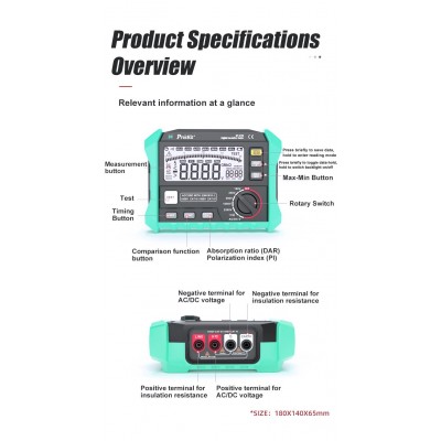 MT-4103 Medidor digital de aislamiento eléctrico de Proskit