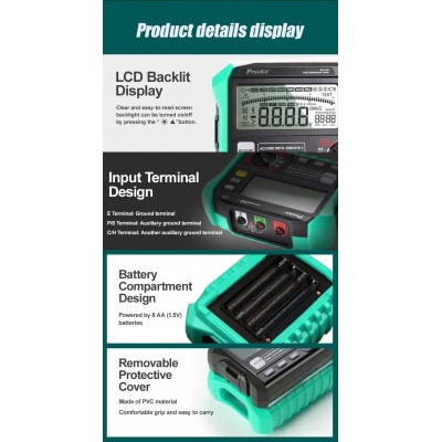 MT-4105 Medidor digital de resistencia de tierra de Proskit, Telurómetro