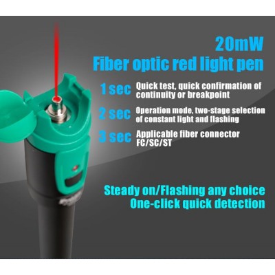 MT-7520E Visualizador de fallos en fibra óptica 20mW 10-14Km