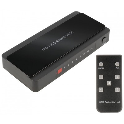 Conmutador HDMI Switch 5 Entradas 1 Salida con telemando - ACTVH005