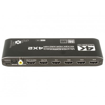 Conmutador HDMI switch matrix 4 Entradas 2 salidas con telemando - ACTVH004