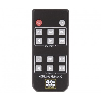 Conmutador HDMI switch matrix 4 Entradas 2 salidas con telemando - ACTVH004