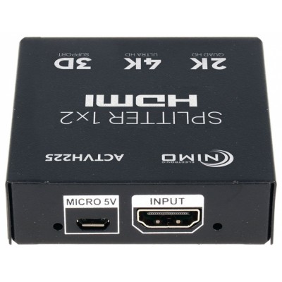 Repartidor activo de señal HDMI splitter 4K 3D 1 entrada 2 salidas - ACTVH225