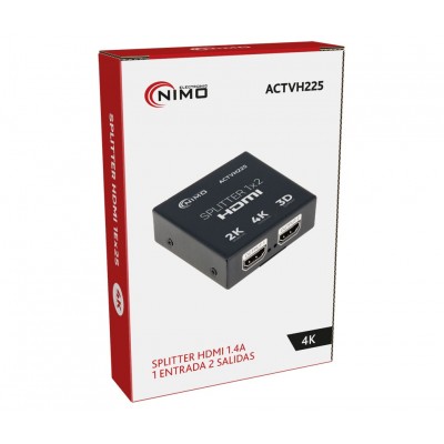 Repartidor activo de señal HDMI splitter 4K 3D 1 entrada 2 salidas - ACTVH225