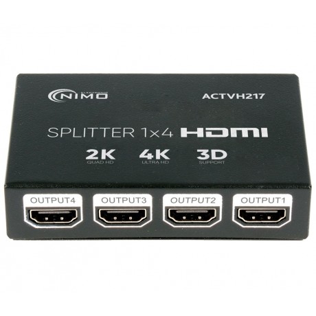 Repartidor activo de señal HDMI splitter 4K 3D, 1 entrada 4 salidas - ACTVH217