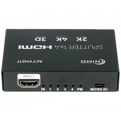 Repartidor activo de señal HDMI splitter 4K 3D, 1 entrada 4 salidas - ACTVH217