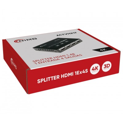 Repartidor activo de señal HDMI splitter 4K 3D, 1 entrada 4 salidas - ACTVH217