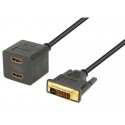 Adaptador DVI-D macho a 2 HDMI hembra - CON165