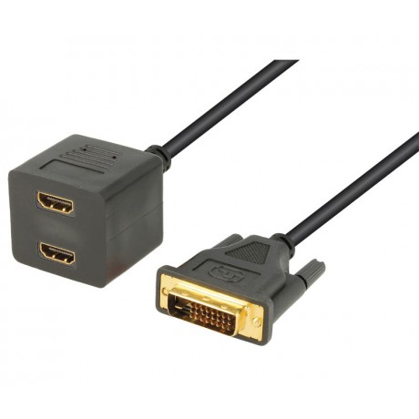Adaptador DVI-D macho a 2 HDMI hembra - CON165