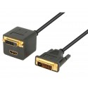 Adaptador DVI-D macho a DVI-D+HDMI hembras - CON164