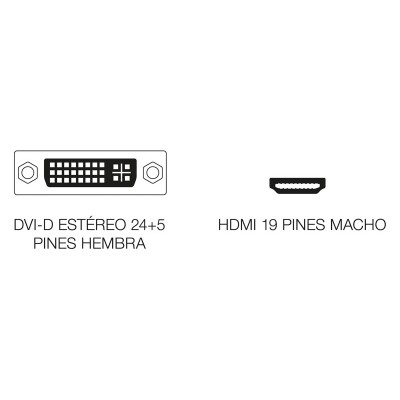 Adaptador DVI-D estéreo hembra a HDMI macho - CON153