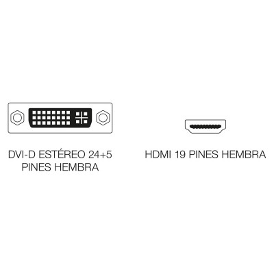 Adaptador DVI-I estéreo hembra a HDMI hembra - CON154