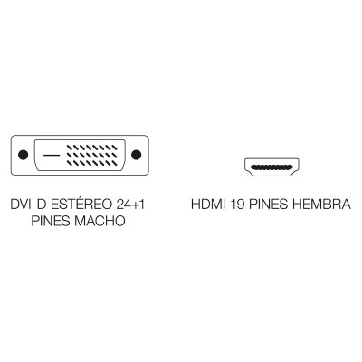 Adaptador DVI-D estéreo macho a HDMI hembra - CON155