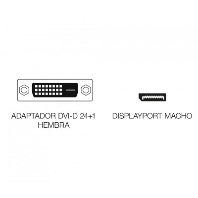 Adaptador DVI-D 24+1 hembra a DisplayPort macho - CON172