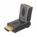Adaptador HDMI macho-hembra acodado con rotación 180º - CON167