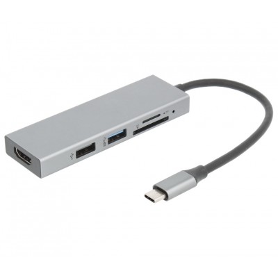 Adaptador 5 en 1 HUB USB-C a USB, HDMI y lector de tarjetas - WIR1765