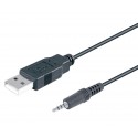 Conexión USB-A 2.0 macho a Jack 3,5mm macho 4 pin carga y datos - WIR105