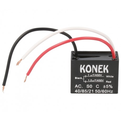 Condensador KONEK doble de arranque y marcha de motor 1-1.5MF
