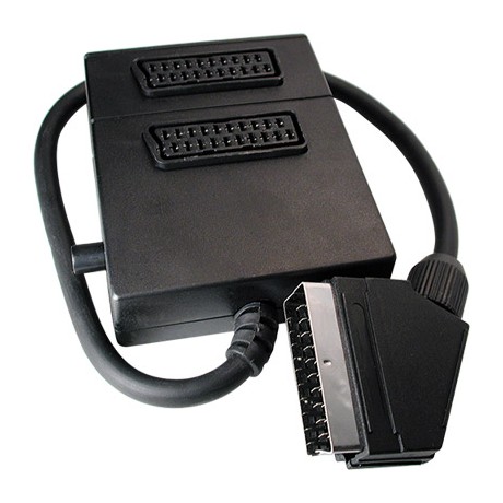 Caja Adaptadora Euro 21 Pines macho a 3 hembras con conmutador 61-0301CO.10