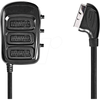 Caja Adaptadora Euro 21 Pines macho a 3 hembras con conmutador 61-0300CO.10