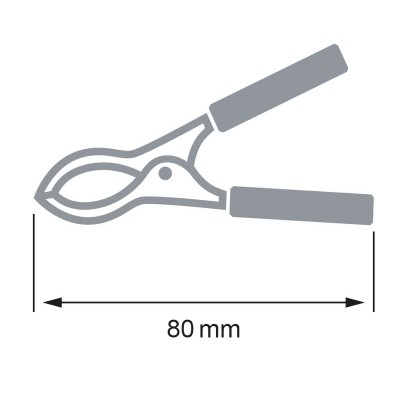 Pinza de cocodrilo negra de 80mm, 15A - (20 unidades) CON615