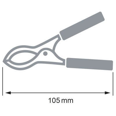Pinza de cocodrilo negra de 105mm, 50A - (10 unidades) CON619