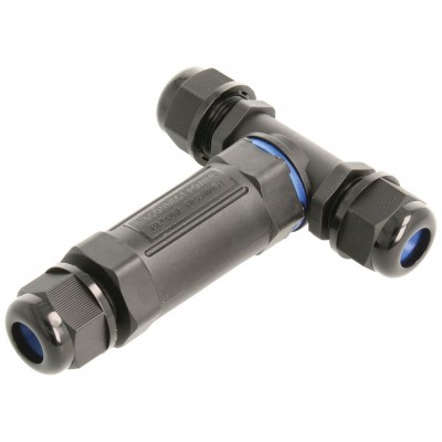 Conector derivador eléctrico estanco IP68 en T, 3 vías (Bolsa 2 unidades) - CON5211