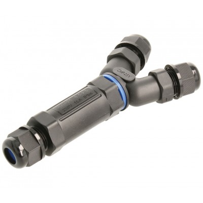 Conector derivador eléctrico estanco IP68 en Y, 3 vías (Bolsa 2 unidades) - CON5212