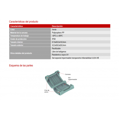 Caja para empalmes y derivaciones eléctricas IPX8 con GEL (Bolsa 3 unidades) - BOX1011