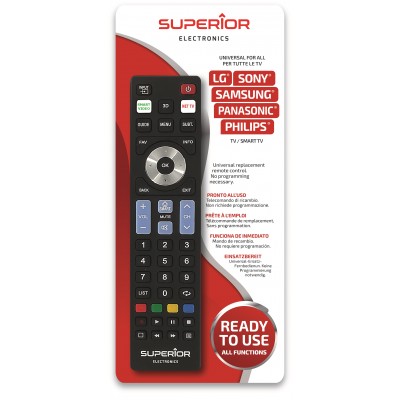 Mando Universal Preprogramado para Televisores LG, Samsung, Sony, Philips y Panasonic Smart