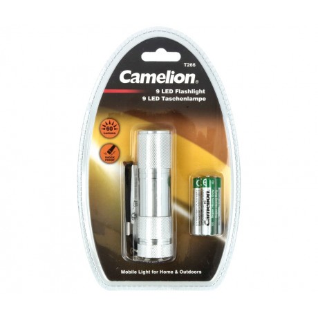 Linterna de aluminio con 9 LED de alta intensidad T266
