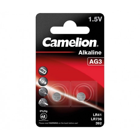 Pila alcalina de botón  AG3, LR41 de Camelion - PAL175