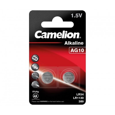 Pila alcalina de botón AG10, LR54 de Camelion - PAL178