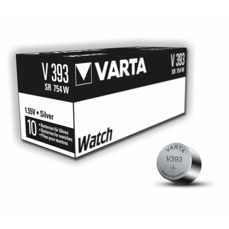 Pila botón Oxido Plata para relojería 393 de Varta - 393-SR754SW