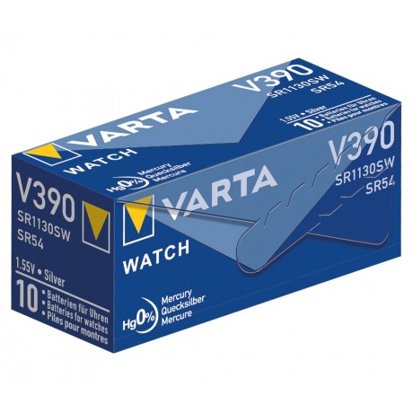 Pila botón Oxido Plata para relojería 390 de Varta - 390-SR1130SW