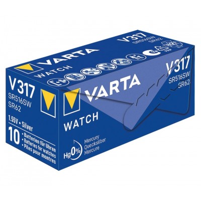 Pila botón Oxido Plata para relojería 317 de Varta - 317-SR516SW