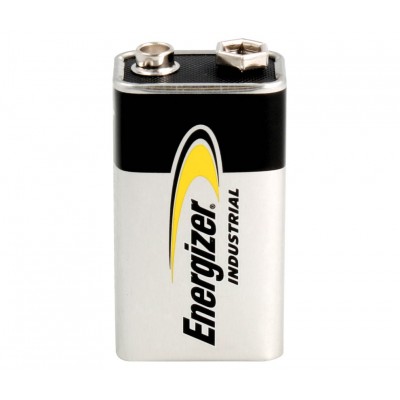 Pila alcalina ENERGIZER Industrial 9V, E BLOCK,6LR61 (Caja de 12 unidades)